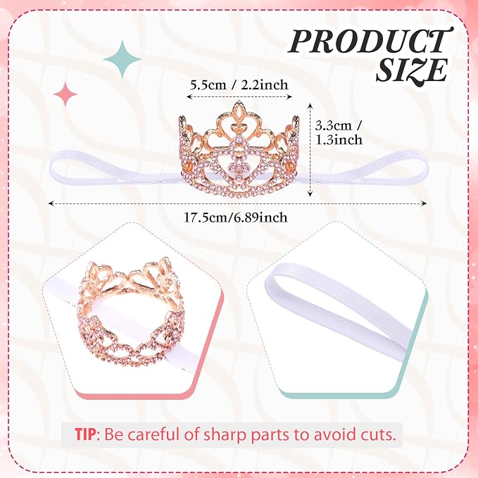 2 Pcs Dog Crown Headband Dog Tutu Dress Set Crystal Rhinestone Tiara Crown Tutu Skirt Pet Dress Costume for Puppy Birthday Party Wedding Photo Prop Costume