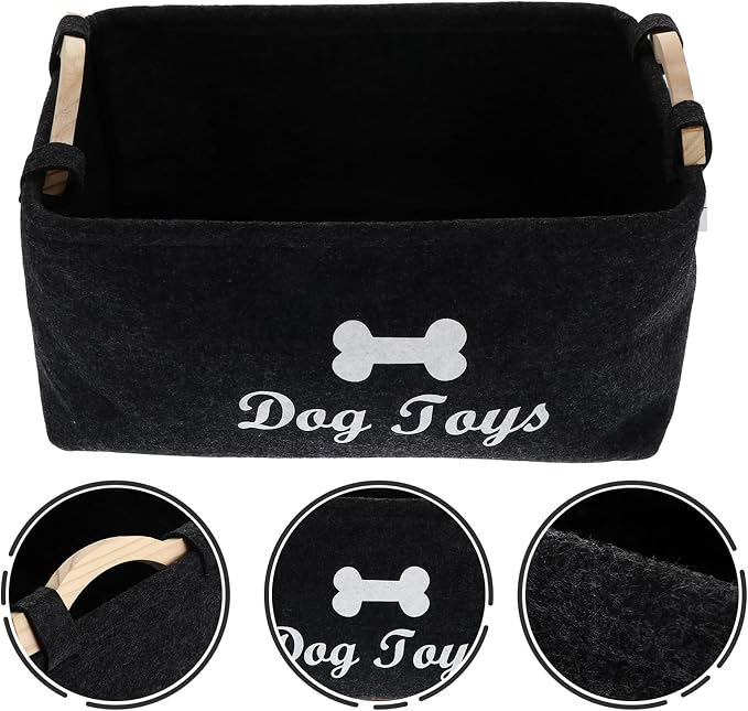 TEHAUX Puppy Supplies Pet Dog Storage Basket, Pet Organizing Blankets Leashes and Food for Holding Dog, Food, Clothes, Easy and Convenient to Carry Supplies Containers