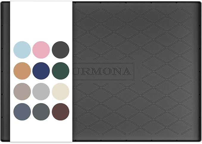 URMONA 31" x 19" Waterproof Silicone Mat in Multiple Sizes & Colors, Under Sink Mat for Kitchen & Bathroom, Pet Food Pad for Dogs & Cats, Kitchen Cabinet Liner, Multi-Purpose for Storage(Black)