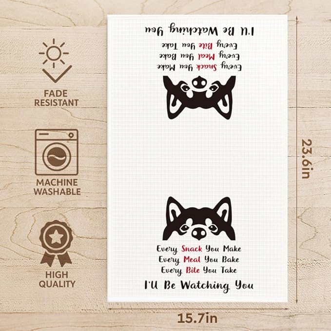 Funny Kitchen Towels Decor Gifts for Women Men Mom Dad Dog Lover Mom,Hand Towel Decor for Home Bathroom,Tea Towels Dish Towel Drying Cloth for Kitchen,Dog Mom's Birthday Gifts