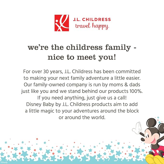 J.L. Childress Disney Baby Side Sling Stroller Organizer & Caddy, Minnie | Disney universal stroller net attachment adds accessible storage for baby essentials to strollers with secure non-slip straps