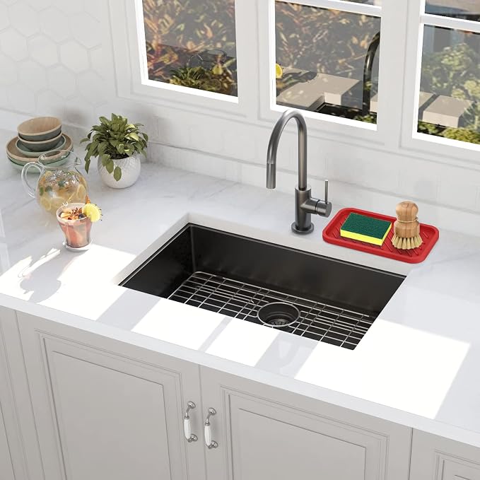 Silicone Sponge Holder-Large Thick Durable 10" Sink Organizer Tray-Kitchen