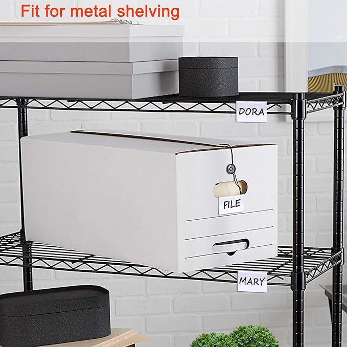 50PCS Basket Bin Labels Clip On,ChanQnTon Clear Plastic Label Holders for Storage Bins, Wire Shelf Price Tags,Merchandise Display Signs,50PCS 6X4CM Paper Inserts Included.