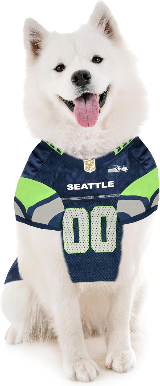 Pets First NFL Seattle Seahawks Dog Jersey, Size X-Small, Football Shirt Costume for Pet, Dog Sports T-Shirt, NFL Team Clothing for Cats, Licensed Pet Apparel Available in 7 Sizes and 32 Teams