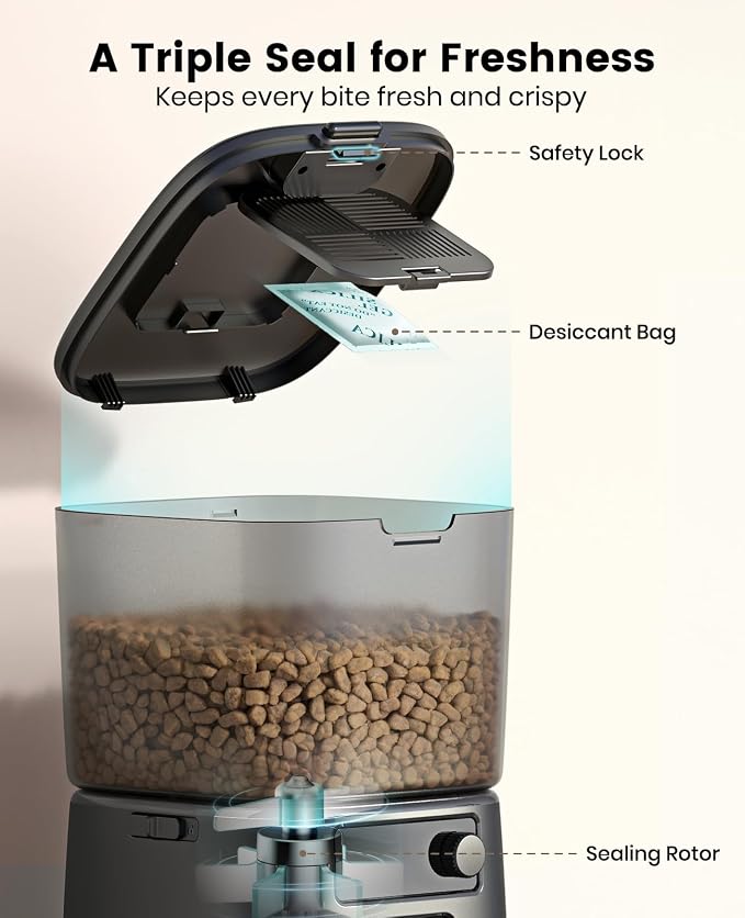 oneisall 2.4 GHz Wi-Fi Automatic Cat Feeder, 3.5L/15 Cups | Timed Meals, Feed Now, Feeding Logs, Slow Feed, Precise Portion, Dual Power Backup, Family Share, Stainless Steel Bowl