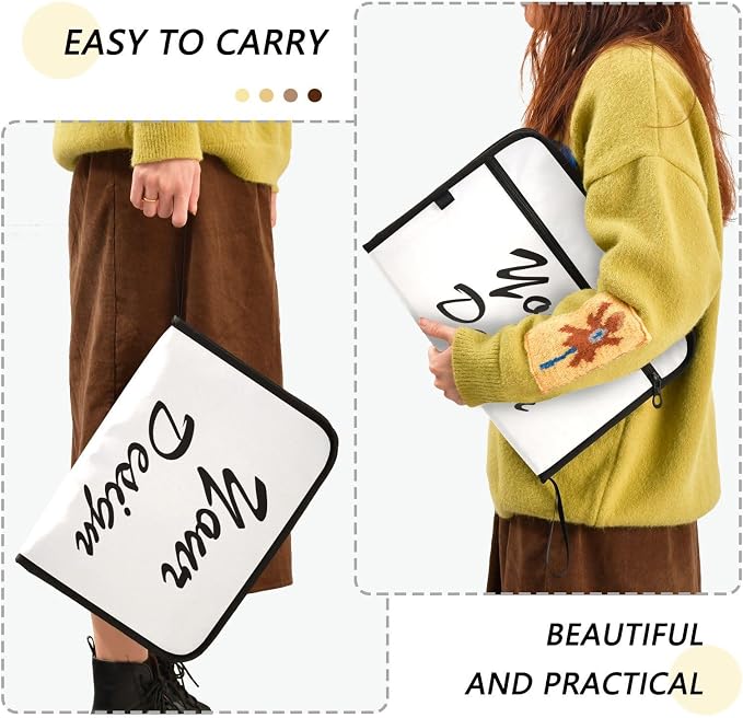 13 Pocket Zipper Expanding File Folder A4 Custom Design | Accordion File Organizer with Front Pouch A4 Letter Size Portable Folders for Documents Receipt School Office Supplies