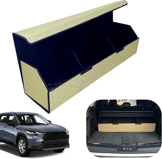 Car Trunk Organizer for For Toyota Corolla Cross - Custom Fit,Large Space Outdoor Trunk Organizer with Leather,Hook and Loop Fastener,4-Layer Cover,For Toyota Corolla Cross2022-2025