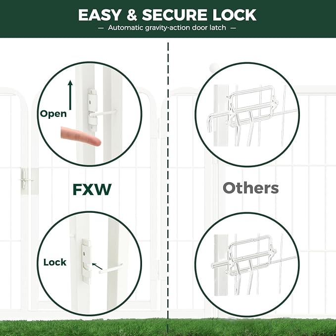 FXW Rollick Dog Playpen, Indoor, Yard & RV Camping, 45" H, 32 Panels | Easy setup, Heavy-duty, DIY layouts, for Large Dogs, Patented