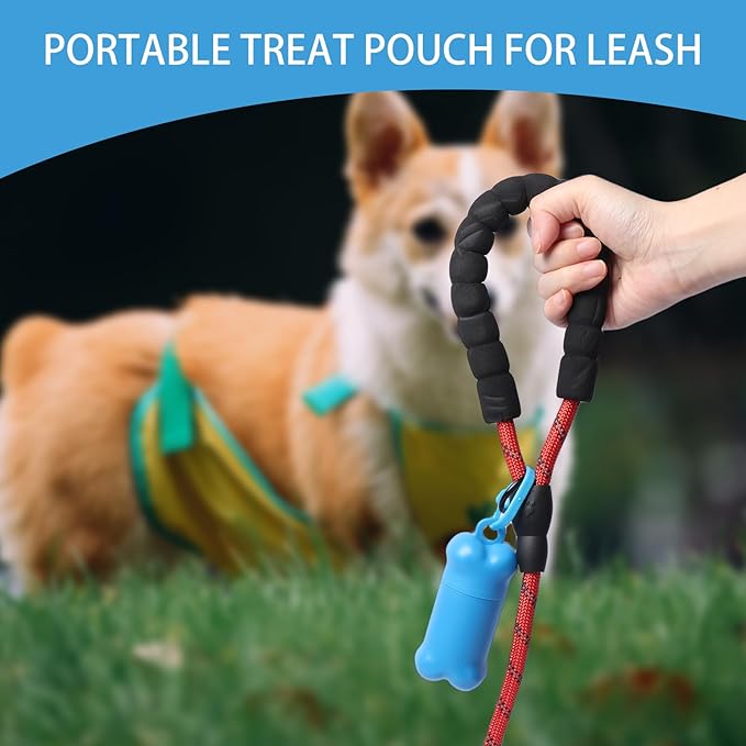Portable Dog Treat Pouch for Pet Training, 1 piece(Blue) | Mini Treat Holder Small Dog Treat Bag for Training and Walks, Bone-Shaped Treat Container