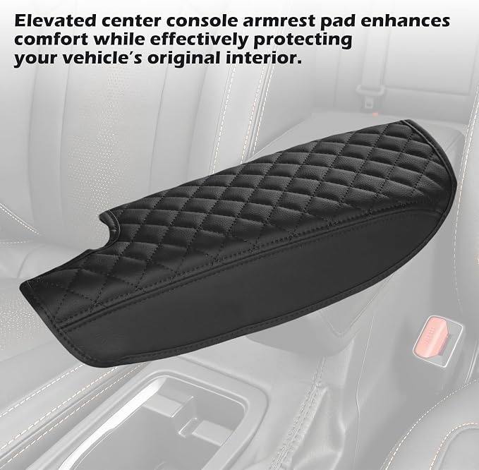 Leather Center Console Armrest Cover for 2017-2023 Subaru Impreza & 2018-2023 Crosstrek – Black Lid Protector, Scratch-Resistant Interior Accessory