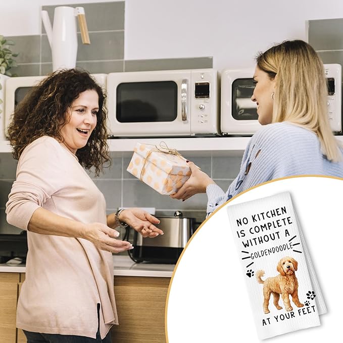 Goldendoodle Dog Kitchen Towels, Golden Doodle Gifts for Women Dish Tea Towels for Kitchen Decor, Goldendoodle Dog Lovers Mom Gifts Decorative Hand Towel, 16x24 Inches