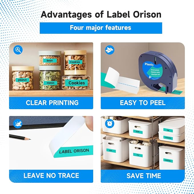 Replace for Dymo Label Maker Letratag Tape Refills 91332 91333 91334 91335 LT Plastic Cassette,1/2 Inch X 13Feet,5pack