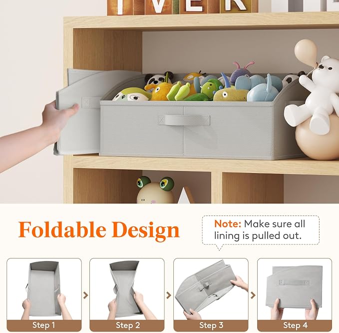 Lifewit Trapezoid Closet Storage Bin for Shelf, 6 Packs 23L, Light Gray | Non-woven Closet Organizer Baskets with Handles, Foldable Clothes Containers Boxes for Clothing, Book, Purse, Extra Large
