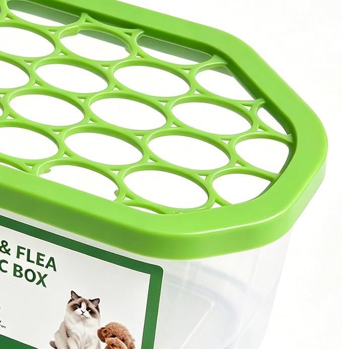 Automatic Pet Hair Collection Box, Portable Odor Removal Storage Bin, Multi use Fur Cleaning Container for Indoor Pet Spaces and Car Interior 1pc