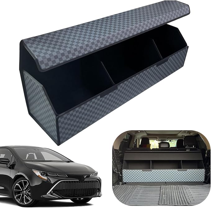 Car Trunk Organizer for For Toyota Corolla Hatchback - Custom Fit,Large Space Outdoor Trunk Organizer with Leather,Hook and Loop Fastener,4-Layer Cover,For Toyota Corolla Hatchback 2019-25