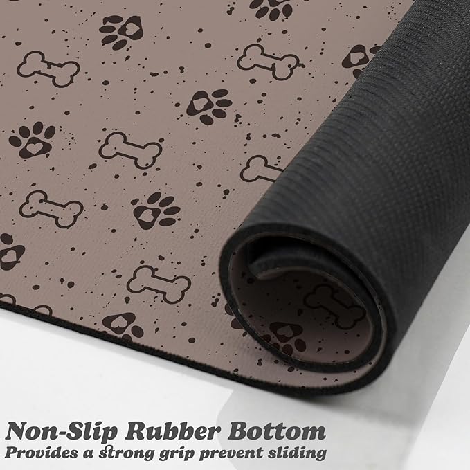Dog Food Mats,Cat Absorbent Water Bowl Feeding Mats Pet Placemats for Food and Water Spot 24 * 32 inch