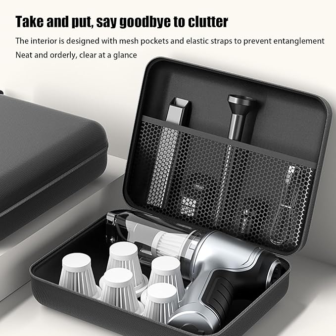 Car Vacuum Cleaner Storage Bag Portable Tool Storage Case, Portable Pouch | Car Vacuum Cleaner Tool Bag Zipper Closure, Pet Hair Organizer for Cleaner, Inflatable Pump, Earphone Cable, Sunglasses