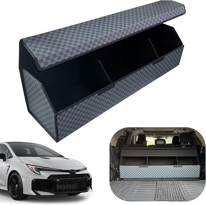 Car Trunk Organizer for For Toyota GR Corolla - Custom Fit,Large Space Outdoor Trunk Organizer with Leather,Hook and Loop Fastener,4-Layer Cover,For Toyota GR Corolla 2023-2025