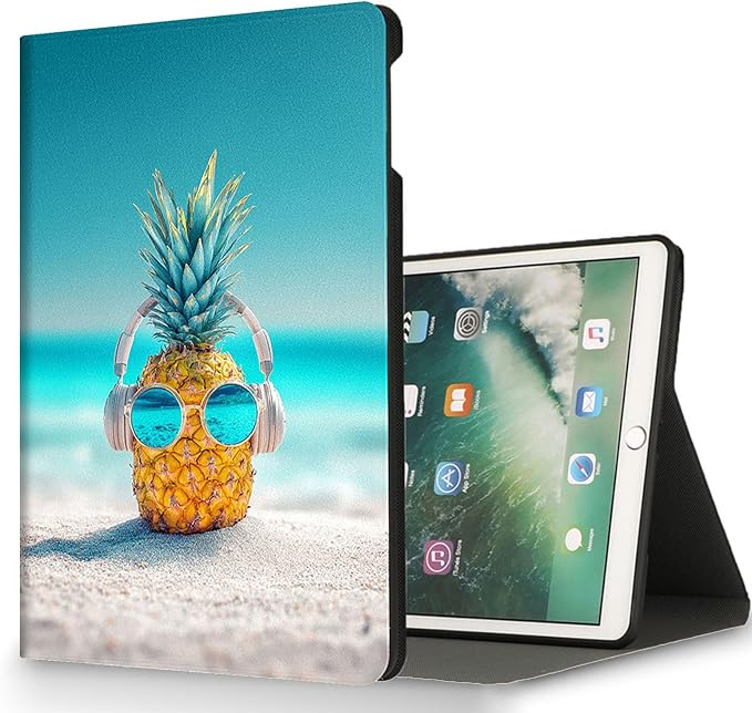 for Microsoft Surface Pro X/Pro X Plus-13 2019/2020/2021/2024 Tablet Case,Auto Wake/Sleep,Adjustable Stand Protective Cover - Pineapple Headphone
