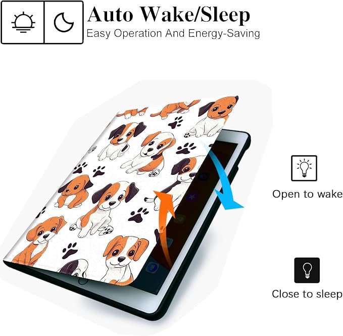 for Microsoft Surface Go 4/3/2/1-10.5" 2021 Tablet Case,Auto Wake/Sleep,Adjustable Stand Protective Cover - Cute Cartoon Dog
