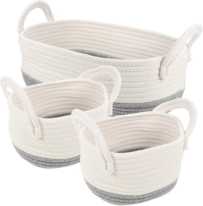 Generic Organizing Basket Dog Toy Bin Weave Rope Storage Cotton Storage Basket Portable for Pet Toy Organization