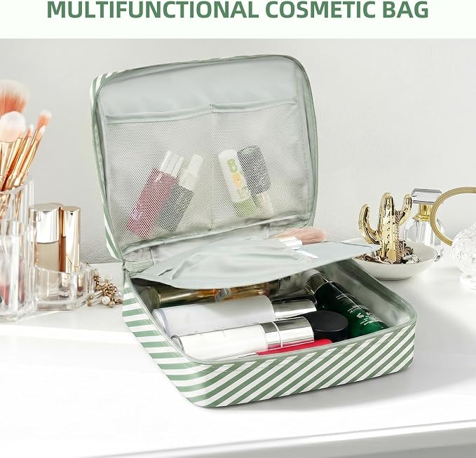 BAGAIL 8 Set Packing Cubes Luggage Packing Organizers for Travel Accessories-White and Matcha Stripe