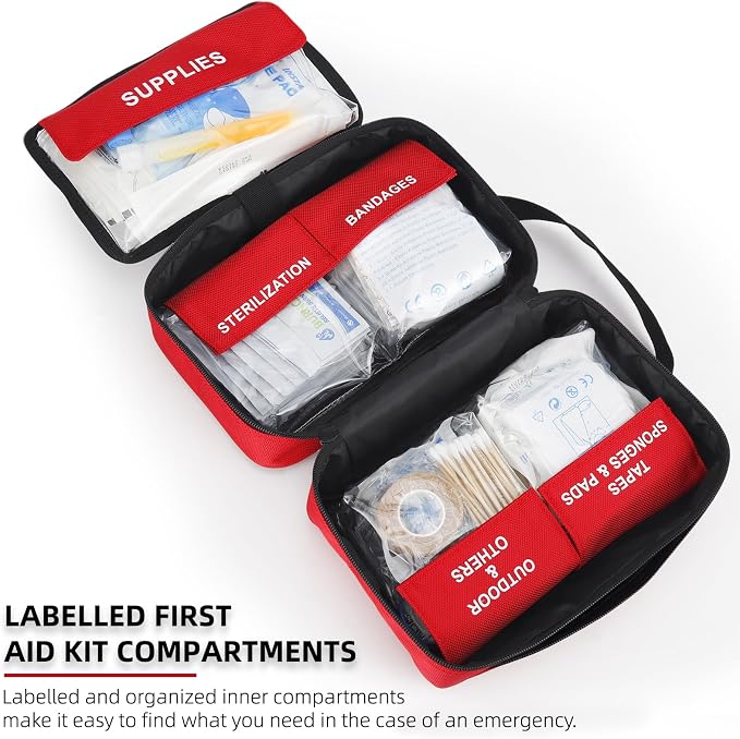 330-Piece Comprehensive First Aid Kit for Home, Car, Travel | Well-Organized Compact Waterproof First Aid Kit for Camping, Hiking, Car, Office, Sports & Outdoor Activities