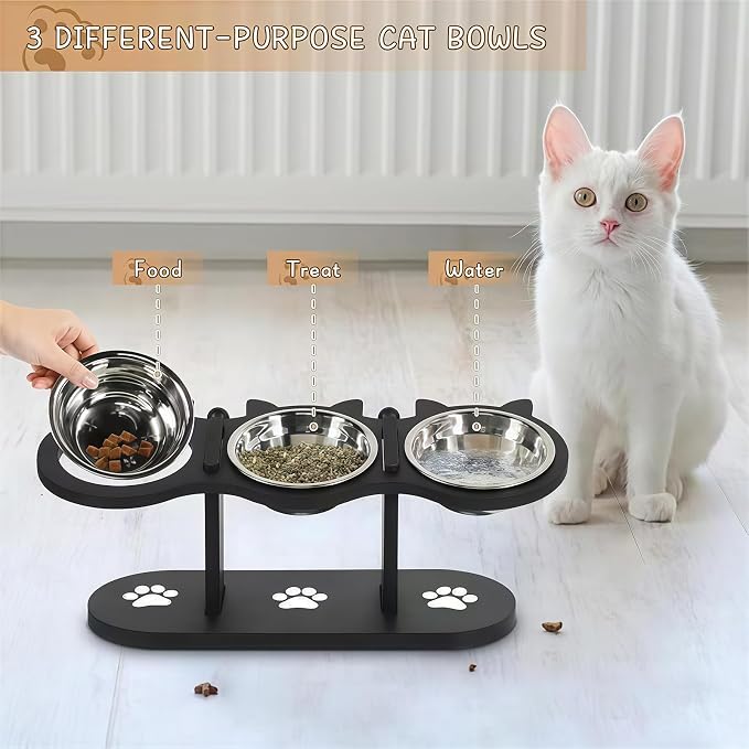 Pet Food Bowl Water Dispenser Adjustable Stand Elevated Feeder Bowl for Dry Food Treats Watering Feeding Device Adjustable Dog Feeder