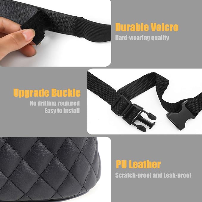 Car Net Pocket Handbag Holder, PU Leather Handbag Holder for Car,Car Handbag and Purse Holder,Car Net Handbag Holder,Car Storage for Purse & Pocket for Smaller Items