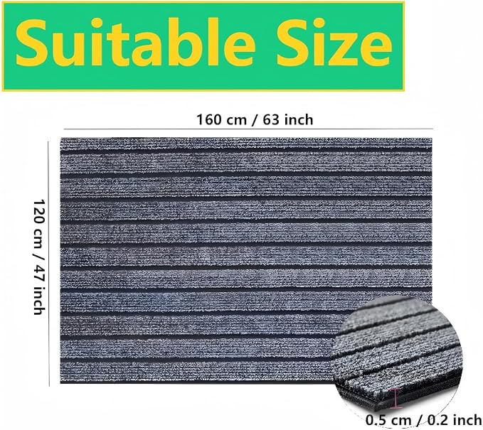 Dog Crate Mat 63"x47" Extra Thick Waterproof Non-Slip Kennel Pad | Absorbent Striped Design for Under Crate, Reusable & Washable Dog Mat for Crate
