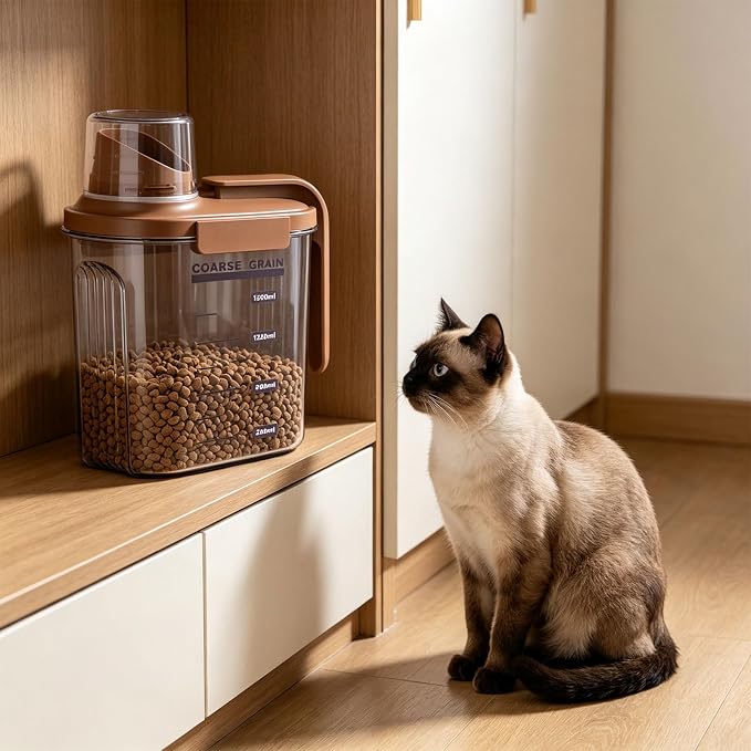 Sturdy ABS Pet Holder with Sealed Construction for Freshness and Comfortable Carry Handle Portable Pet Treat Holder