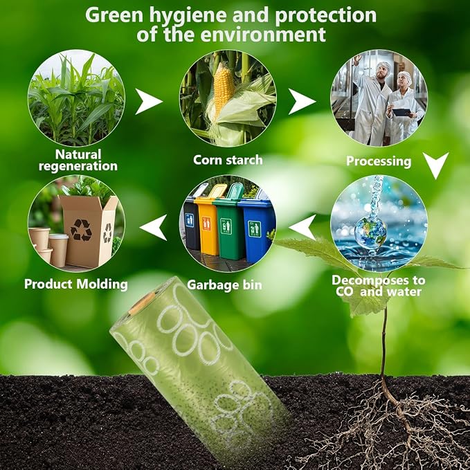 Poop Bags Rolls 256 Count - 9x13 Inches Green Thickened Leakproof Lavender scent Poo Bags for Dogs, Eco-Friendly Pet Waste Bags for Walking,Travel,Home