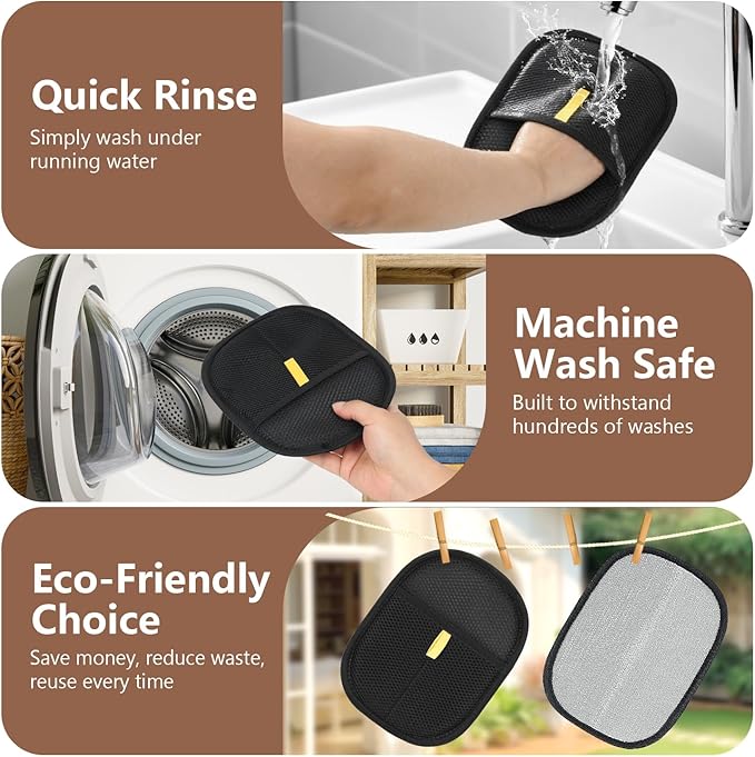 Pet Hair Removal & Grooming Gloves, Reusable Electrostatic Pet Fur Remover Mitt, Washable Shedding Brush Glove for Dog Cat, Multi Surface Lint & Fur Cleaning Tool for Furniture, Car & Carpet