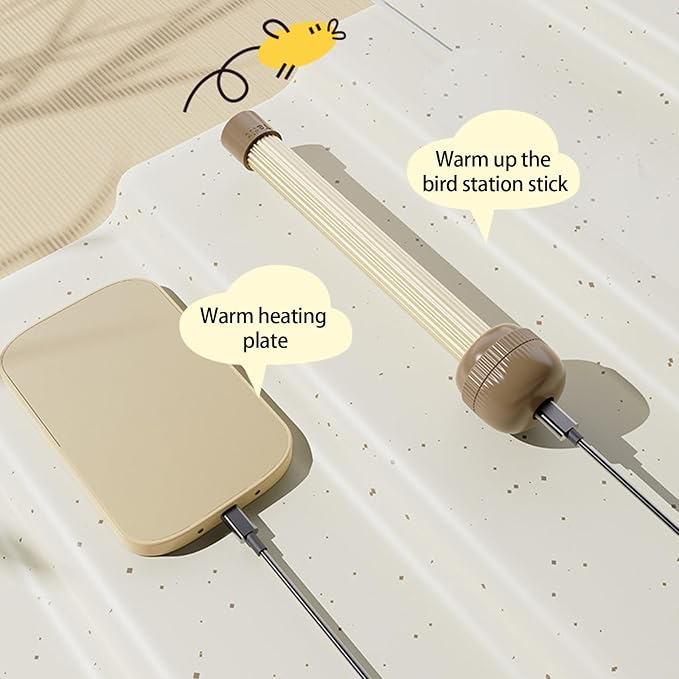 Thermostat Heated Perch Stand for Pet Bird Cage Featuring Consistent Heat and Simple Maintenance Design Heating Device Thermostat Bird Perch
