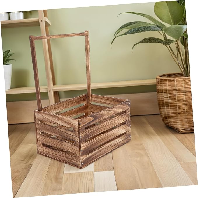 UPKOCH Shower Laundry Basket Wooden Storage Crate Care Products Closet Handle Toy Storage for Newborns for Pregnancy