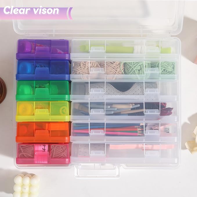 Plastic Storage Box Arts Storage Organizers Plastic Container for Storage | Multifunctional Design,Stackable,See Through,Versatile Organization,Space-Saving,Durable,Dust Protection
