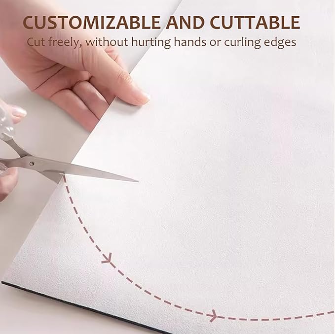 Cut-to-fit Narrow Window Sill Mat,Absorbent Window Sill Cushion Pad Non-Slip Backing,Customizable Decorative Window Sill Protector Cover for Dog Cat Pets(63" L x 19.6" W, Flower A)