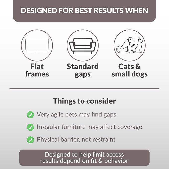 Petsy Under Couch Blocker – Extra Long 138" x 7.9" Furniture Barrier for Dogs & Cats – Prevent Pets from Hiding Under Beds or Sofas – Protect Floors & Keep Your Home Clean, Safe, and Pet-Friendly