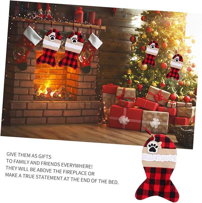ORFOFE 1pc Christmas Pet Stocking Bag and Stylish Christmas Pouch for Festive Decoration and Storage for Holiday Presents and Decorations