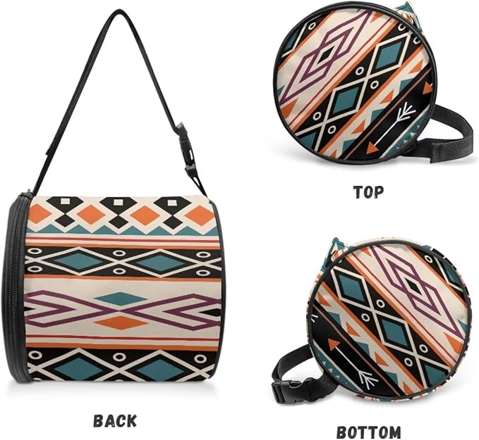 Ethnic Aztec Striped Wall Mounted Toilet Paper Holder Moisture Resistant Oxford Cloth Tissue Roll Paper Holder Hanging Bathroom Tissue Towel Roll Holder 6.3 * 6.3 * 6.3 Inch