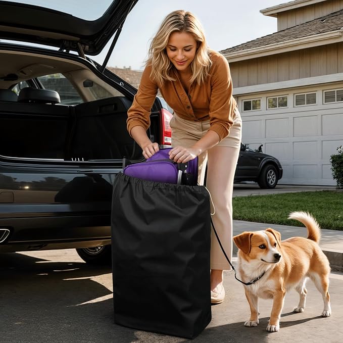 Magshion 3-Wheel Pet Stroller for Small/Medium Dogs & Cats, Up to 33lbs | Foldable Travel Jogger w/ Breathable Mesh Cover, Lightweight Design, Safety Tethers, Cup Holder & Storage Basket