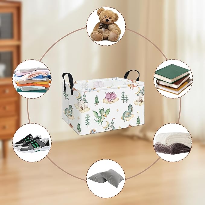 Rectangular Dragon Storage Basket | Gifts Bag for Toys,Books,Clothes,Gifts,Pets-Perfect for Home,Office,Nursery,Dorm,Shelf