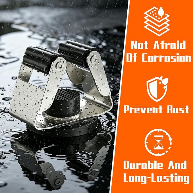 4 Pack Magnetic Mop Broom Holder, Heavy Duty Magnetic Mop Hanger for Refrigerators, Magnetic Mount Mop Broom Holder for Laundry Room Garage Kitchen Workshops Metal Shed