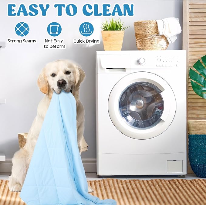 4 Pack 40" x 60" Dog Cooling Mats with Storage Bags, Washable Cooling Pads for Dogs, Foldable Pet Self-Cooling Mat for Crate, Sofa, Floor, Car, Indoor Outdoor Summer Use