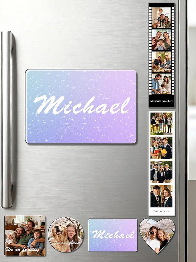 Custom4U Custom Photo Refrigerator Magnet, Rectangle Fridge Magnets Picture | 1.3mm PVC Magnet Body, Fridge & Office Cabinet Use, Rectangle Housewarming Gift, 2.56x3.54 & 3.74x5.71 in