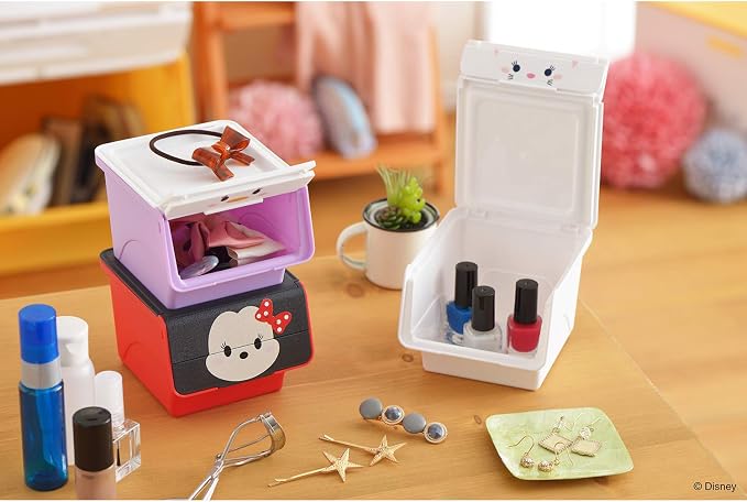 Sanka Disney Tsum Tsum Pluto (Width 4.0 x Depth 4.8 x Height 3.2 inches (10.2 x 12.2 x 8.2 cm), Small Items, Storage Box, Flock, Quattro Dfrq-PL, Made in Japan
