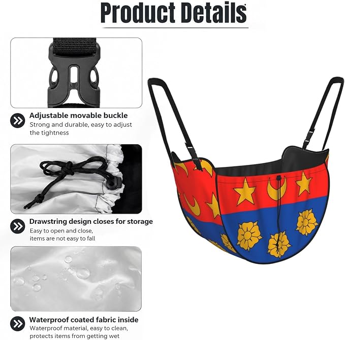 Longueuil Flag Car Seat Organizer-Backseat Storage Bag for Travel | Waterproof Durable. Holds Snacks Gear Essentials. Fits Most Cars.