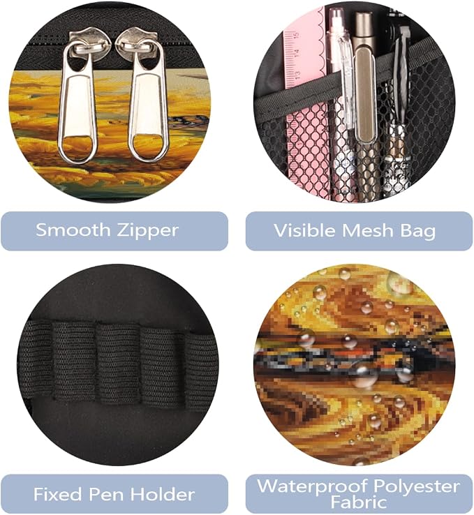Pencil Cases Large Capacity Pen Pouch, Sunflower Cow Butterfly Pencil Box Organizer School Supplies for College Student Teen Adults