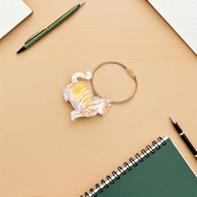 Hemobllo Cat Hair Storage Capsule Keychain for Pet Ashes | Abs Portable Organizer, Creative Cat Design, Easy View, Office and Travel Use