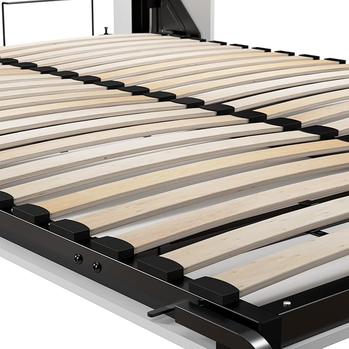 Bestar Full Murphy Bed with Closet Organizer, White, Claremont, 99W | Closet Organizers; supports up to 1000 lb; min. ceiling height 83 in.; dual piston mechanism; 10-year warranty